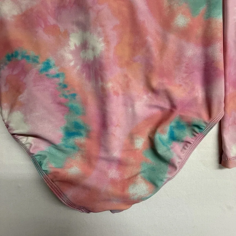 Crewcuts‎ Rash Guard One Piece Girls 10 Tie Dye UPF 50 Swim Surf Suit